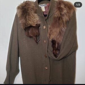 Kamiran taxidermy fur angora sweater jacket